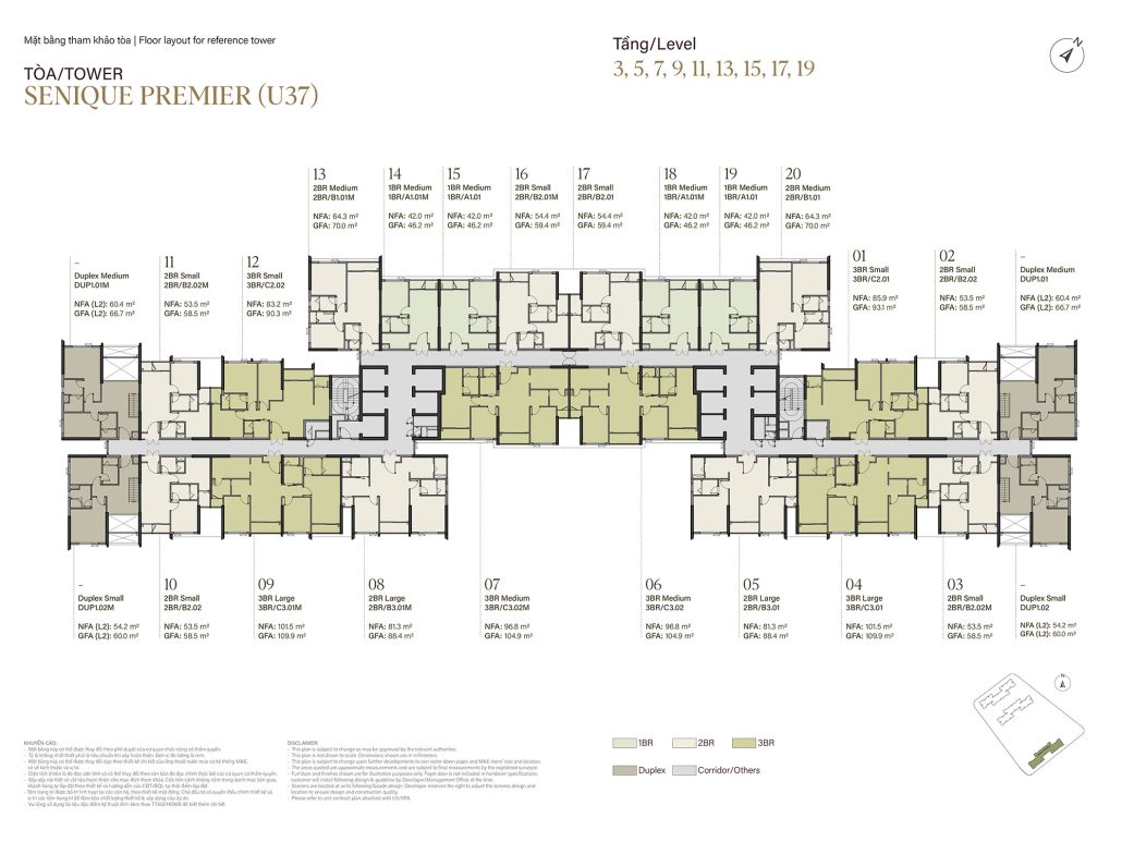 mat bang tang 3 5 7 9 11 13 15 17 19 toa the senique premier the senique hanoi